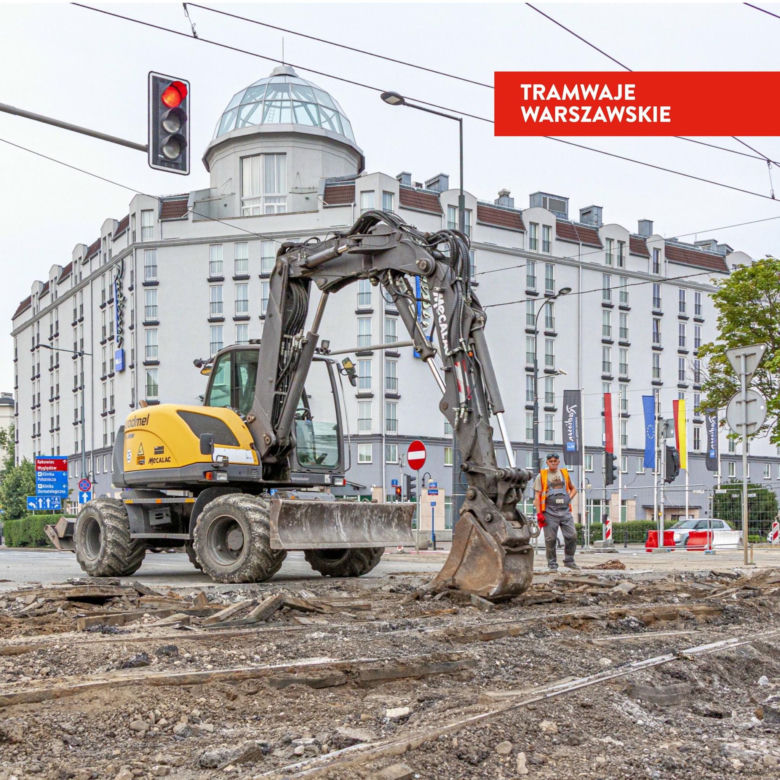 Tramwajowy remont pl. Zawiszy w Warszawie