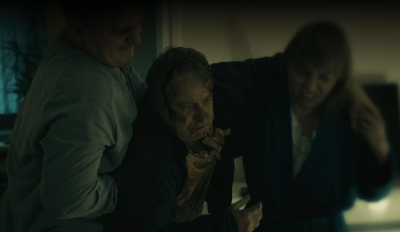 Barwy szczęścia odc. 3186. Szymańska (Agata Pruchniewska), młody Leszek Szymański (Maciej Czerklański), Szymański (Jacek Grondowy)