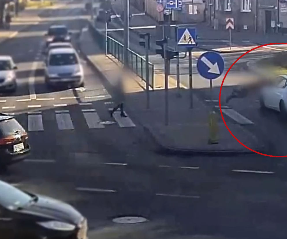 Olsztyn. W niespełna godzinę kolizja i wypadek NA JEDNYM SKRZYŻOWANIU! Zobacz nagranie