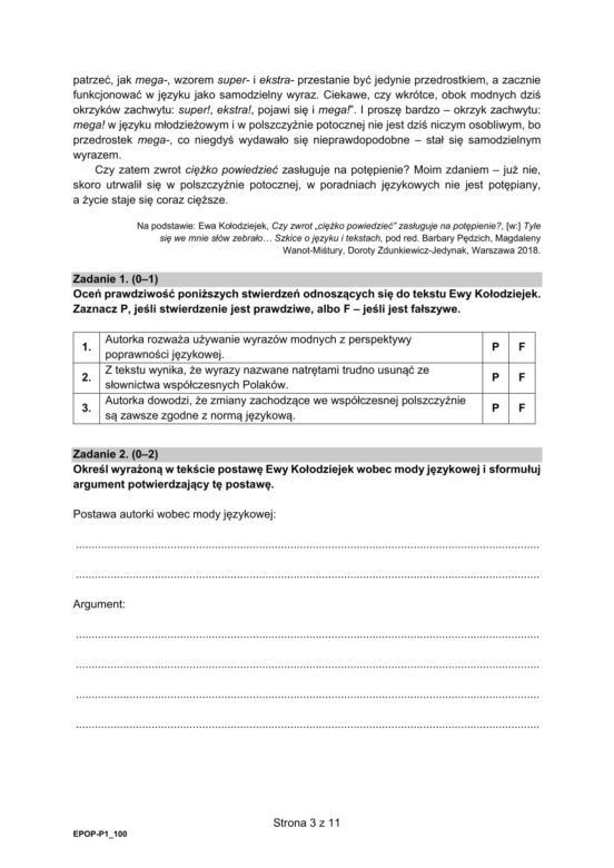 Matura 2021 język polski: ARKUSZ