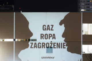 Nocna akcja aktywistów Greenpeace w Warszawie