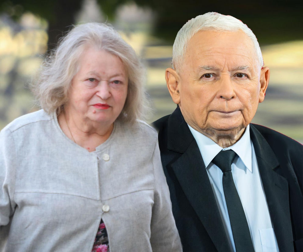 Janina Goss z siwymi włosami w beżowej marynarce na tle Jarosława Kaczyńskiego w garniturze i krawacie. Zdjęcie ilustruje temat usunięcia Janiny Goss z PiS, o czym można przeczytać na naszym portalu, a powodem są zaległości finansowe.