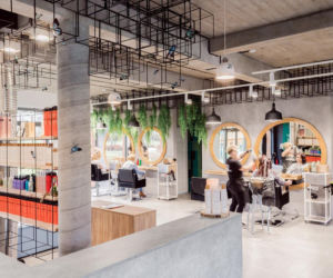 Salon fryzjerski w industrialnym klimacie