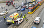 Potrącenie pieszego przez tramwaj w Warszawie