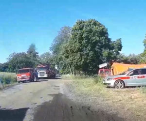 Trwa dogaszanie pożaru pod Mogilnem
