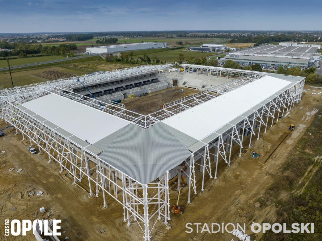 Stadion Opolski w budowie. Najnowsze zdjęcia