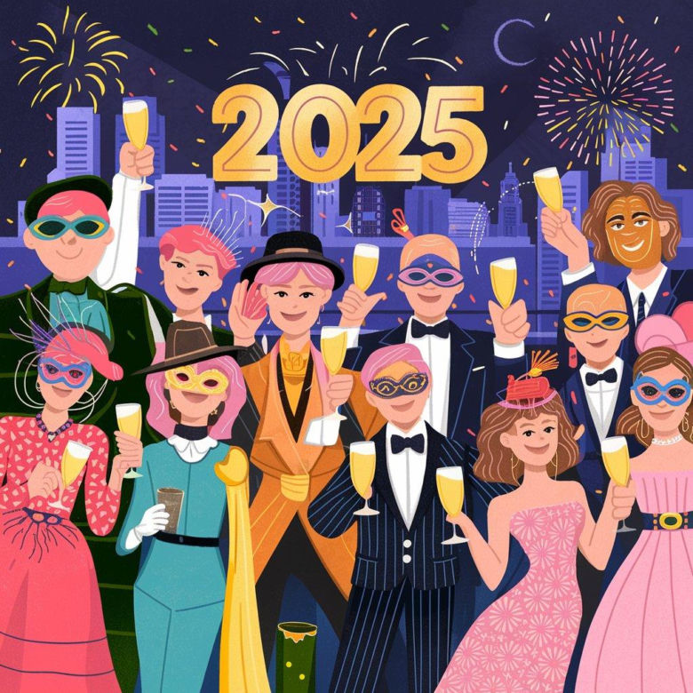 Kartki noworoczne 2025 z życzeniami
