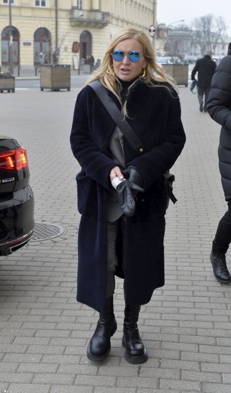 Monika Olejnik w glanach na pogrzebie zamordowaniego dziennikarza