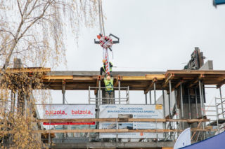 „Wiecha” na budowie Hali Sportowej Białołęckiego Ośrodka Sportu