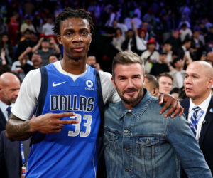David Beckham na meczu koszykówki w Chinach