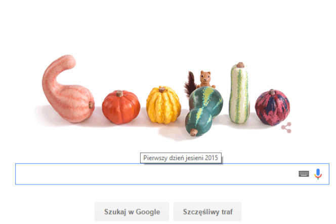 Doodle z wiewiórką na pierwszy dzień jesieni, z okazji równonocy jesiennej