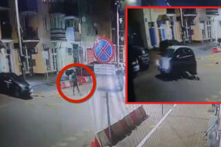 80-latek potrącił pieszego i przejechał po ofierze. Wszystko widać na nagraniu. W głowie się nie mieści