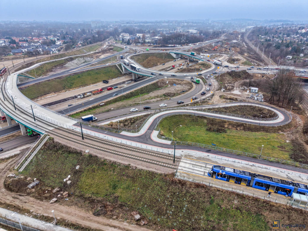 Budowa węzła Mistrzejowce na S7 w Krakowie