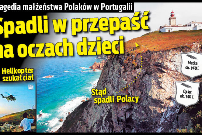 Spadli w przepaść na oczach dzieci