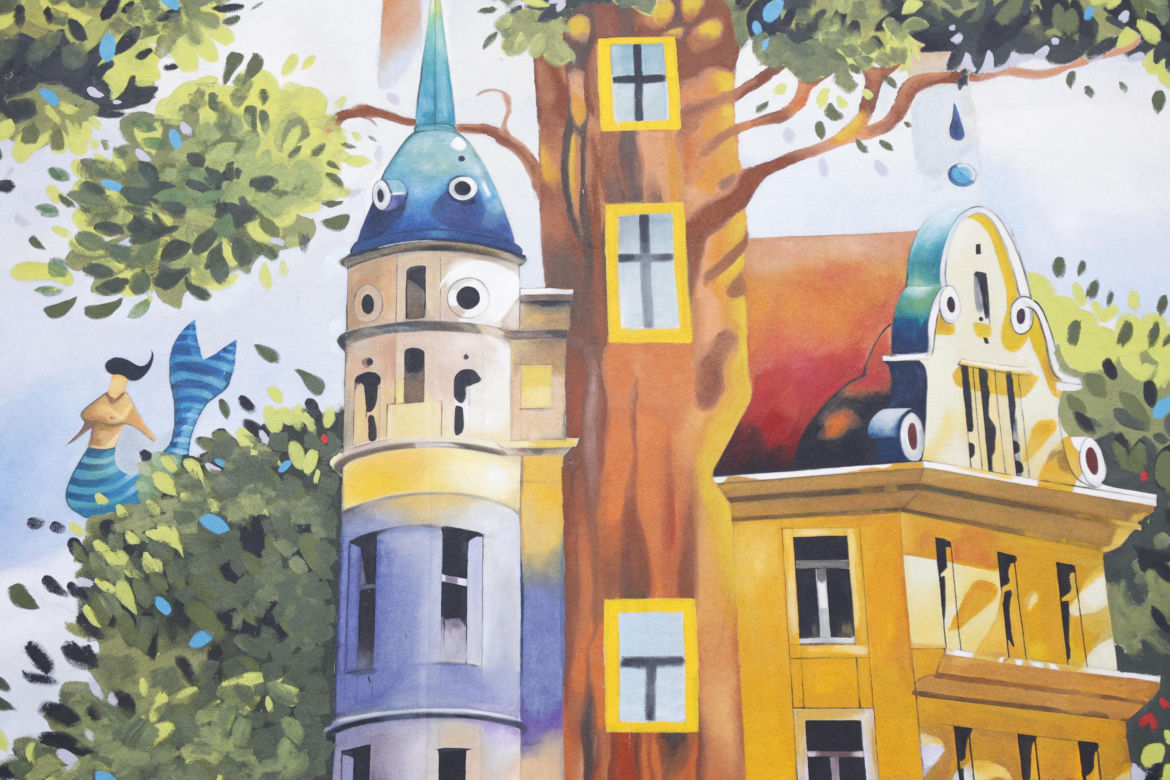 Mural Tytusa Brzozowskiego w Warszawie na Pradze