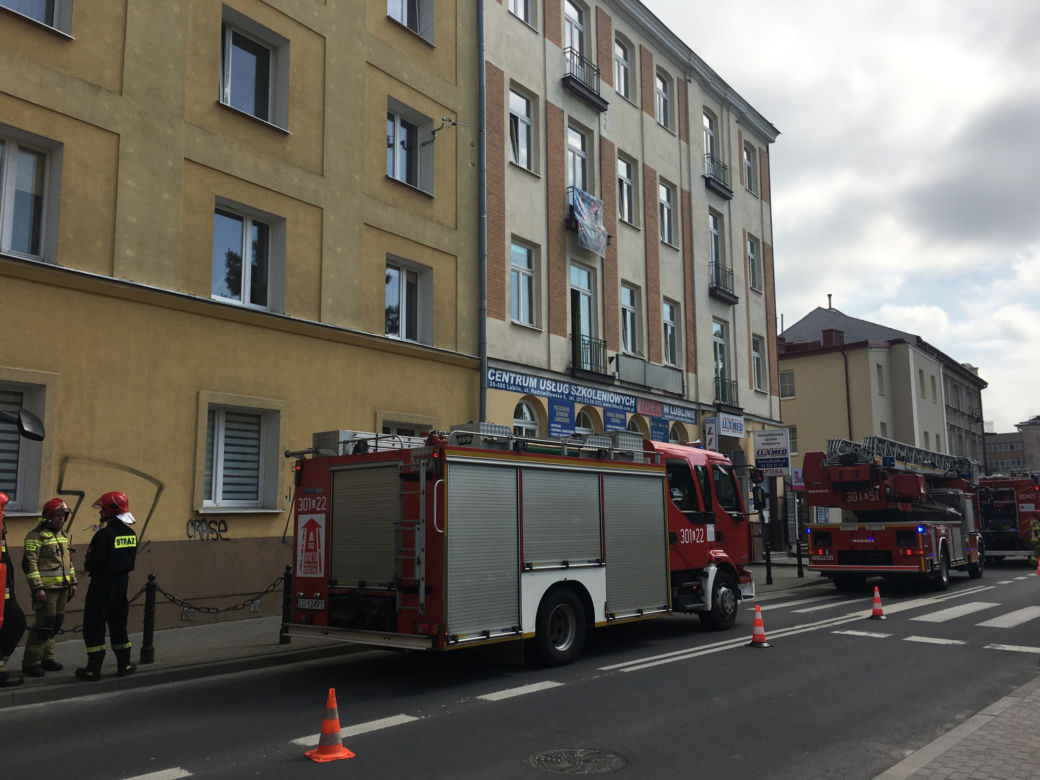 Lublin: Pożar w szkole w centrum miasta. Ewakuacja uczniów