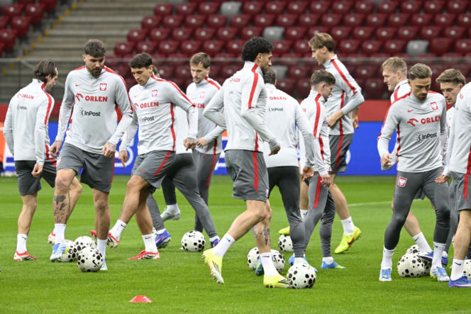 Trening reprezentacji Polski w Warszawie przed meczem z Albaną