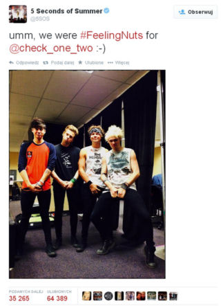 Chłopaki z 5 Seconds of Summer w akcji #Feelingnuts
