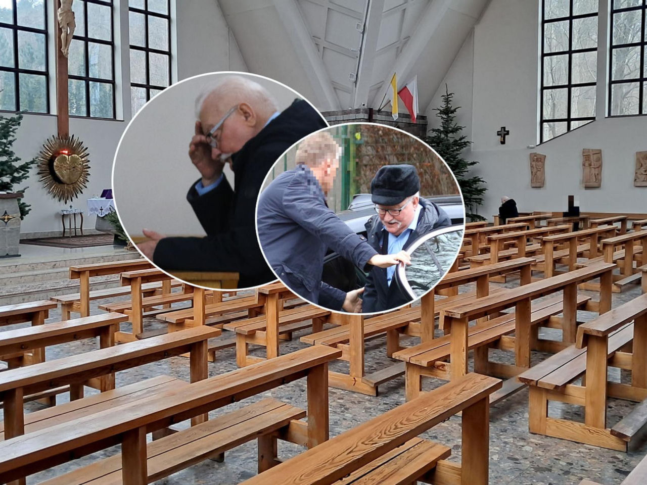 Lech Wałęsa na samotnej modlitwie przed Wigilią