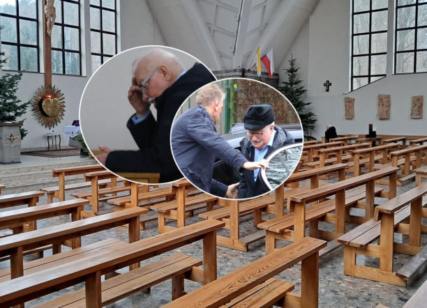 Lech Wałęsa na samotnej modlitwie przed Wigilią