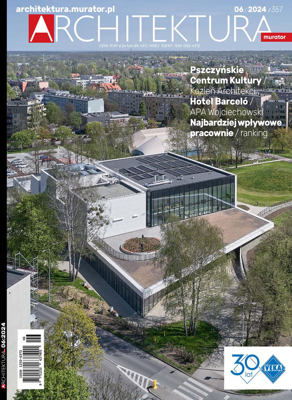 Okładka numeru 6/2024: Pszczyńskie Centrum Kultury, proj. Kozień Architekci