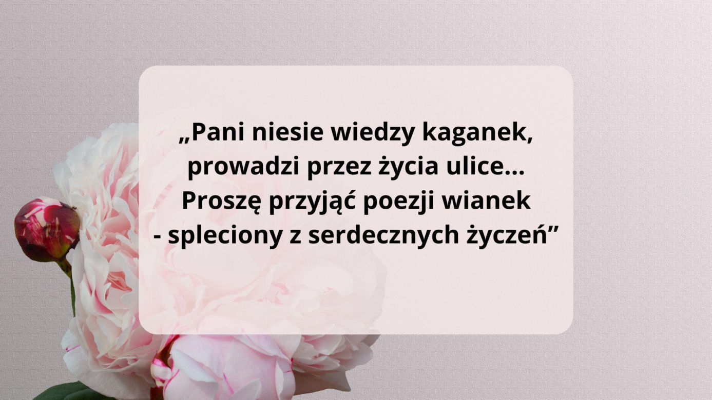 Podziękowania i życzenia na zakończenie roku szkolnego