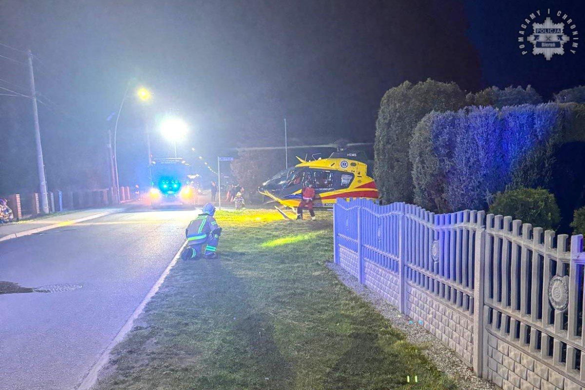 Lędziny: poważny wypadek z udziałem 20-latka bez prawa jazdy. Lądowało LPR