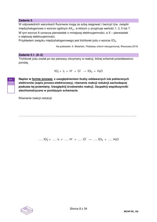 Matura 2025 chemia rozszerzona - arkusz CKE 16.05.2025 - Formuła 2023