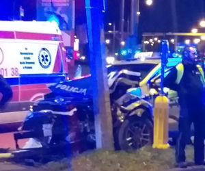 Wypadek radiowozu w Poznaniu