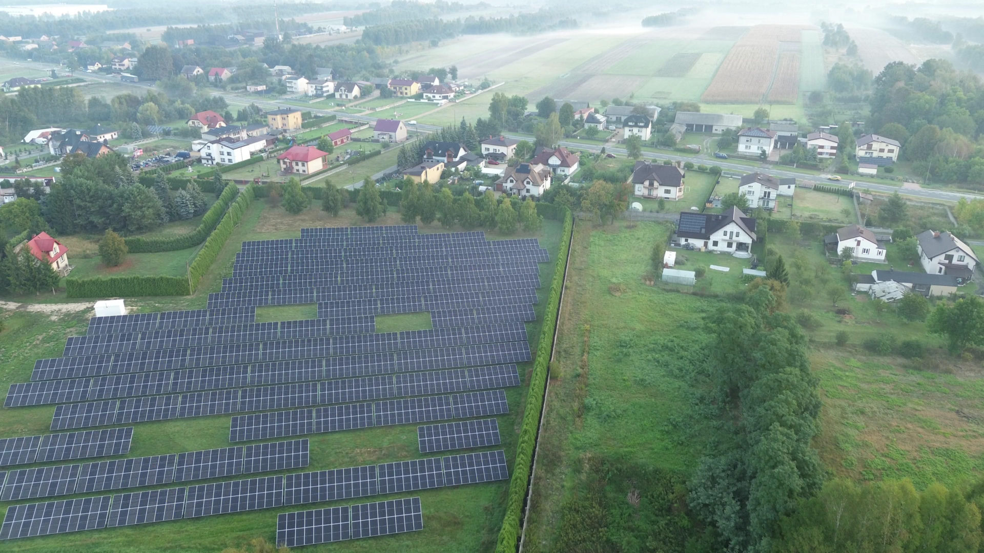 Solar panels absorbing sunlight for energy production - stock photo