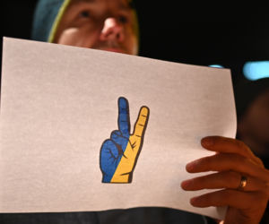 Solidarni z Ukrainą. Wielki wiec w Gdańsku