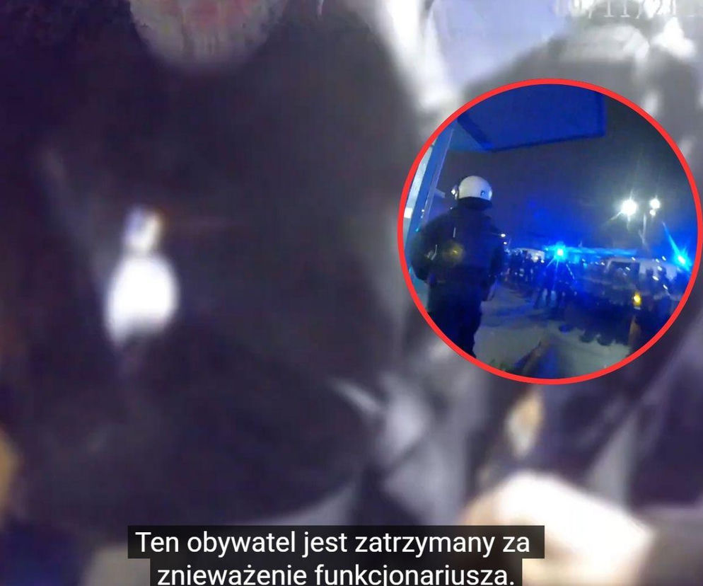 Agresywny kibic z Bytomia znieważył policjantów. Szybko go sprowadzono do parteru