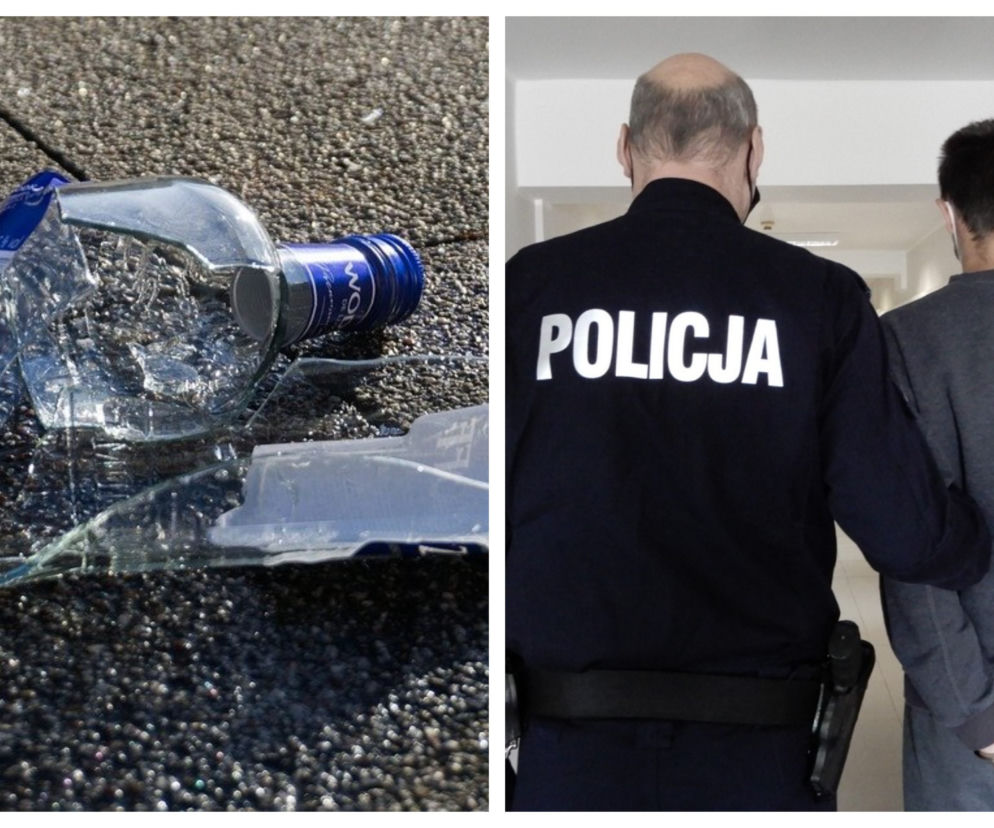 Zaatakował go rozbitą butelką