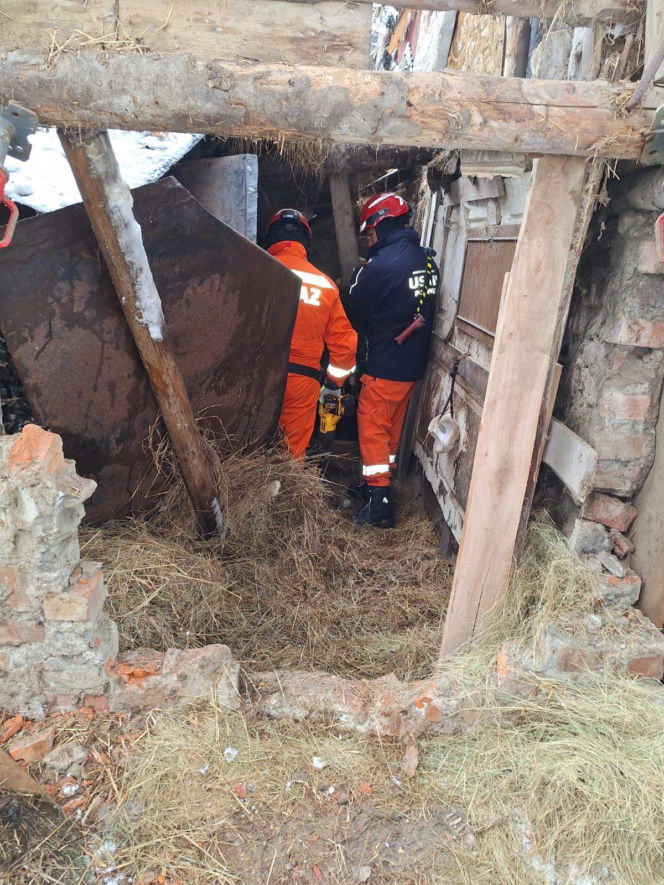 Dach stodoły runął pod naporem śniegu. W środku były zwierzęta