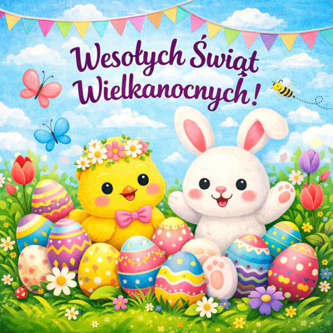 Życzenia wielkanocne 2026. Śliczne kartki wielkanocne z życzeniami dla rodziny i znajomych