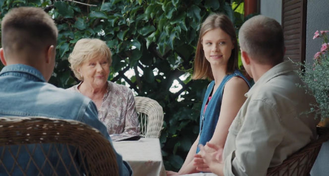 M jak miłość. Barbara (Teresa Lipowska), Mateusz (Rafał Kowalski), Majka (Matylda Giegżno)