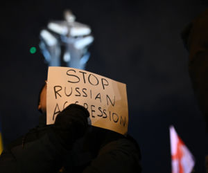 Solidarni z Ukrainą. Wielki wiec w Gdańsku