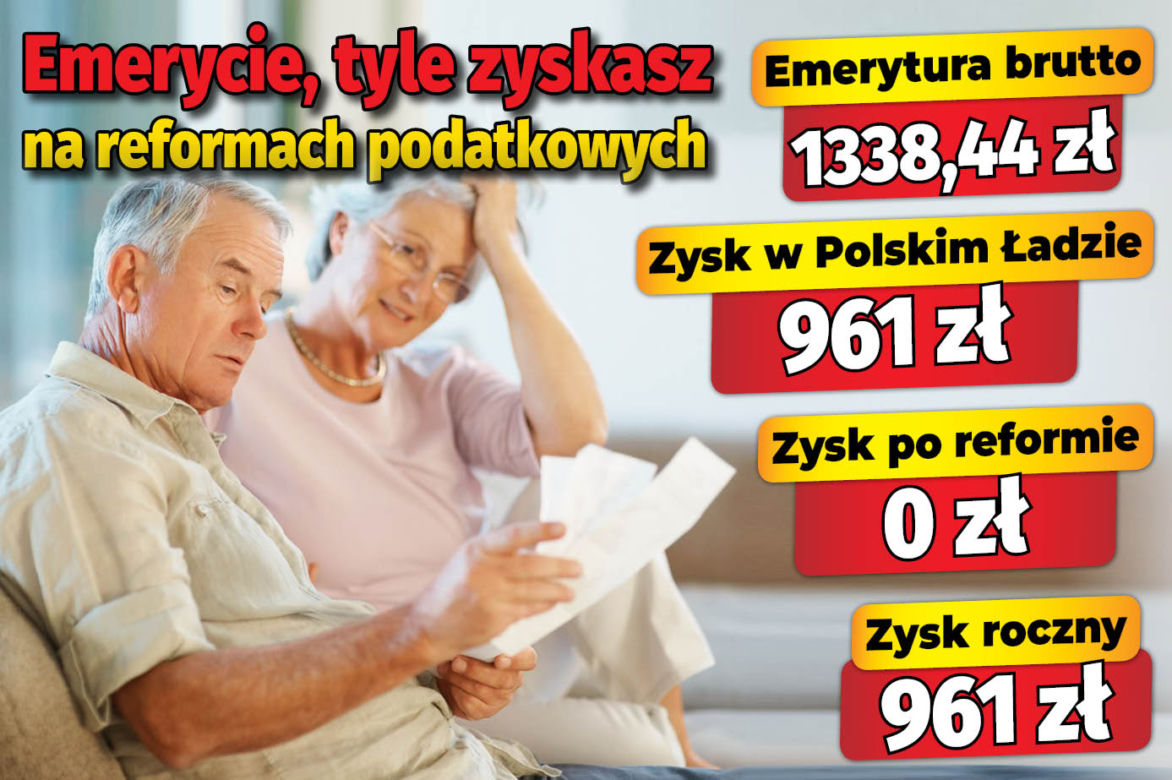 Emerycie, tyle zyskasz na reformach podatkowych
