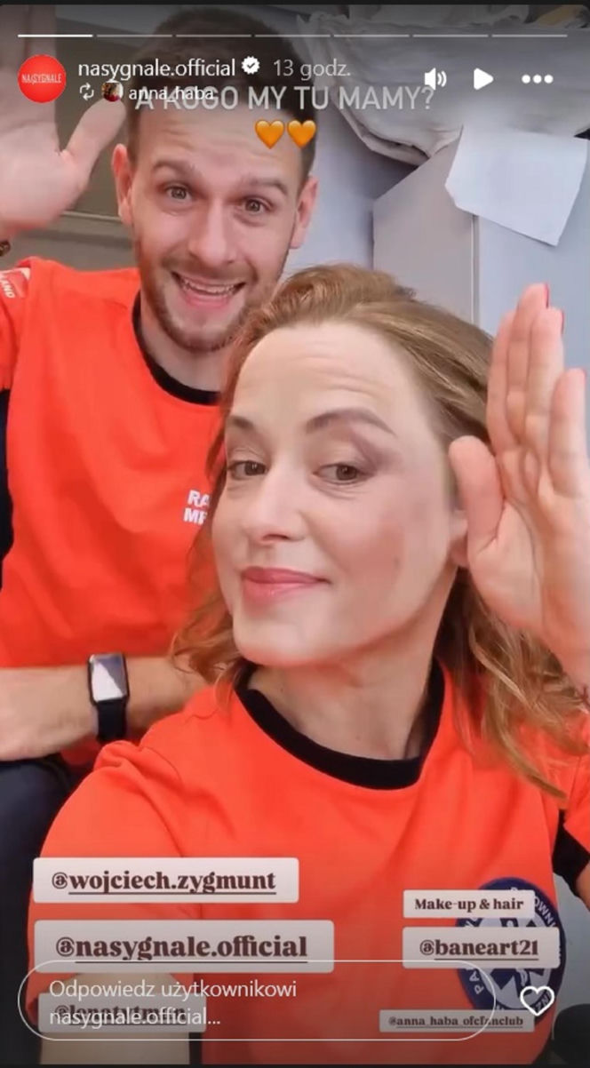 Wojciech Zygmunt i Anna Haba na planie "Na sygnale"