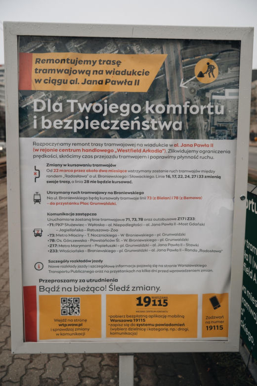 Potężne utrudnienia komunikacyjne w Warszawie. Tramwaje nie pojadą tamtędy przez dwa miesiące