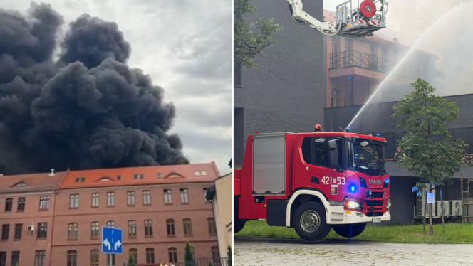 Gigantyczny pożar w centrum Chorzowa. Nad miastem kłęby czarnego dymu