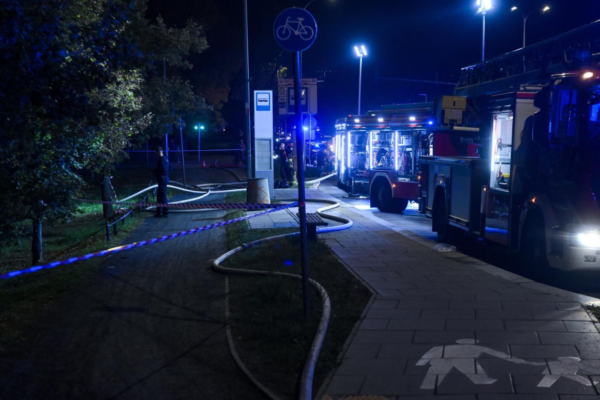 Pożar pustostanu w Warszawie (23.09.2025)
