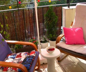 Jesienny balkon w mieście