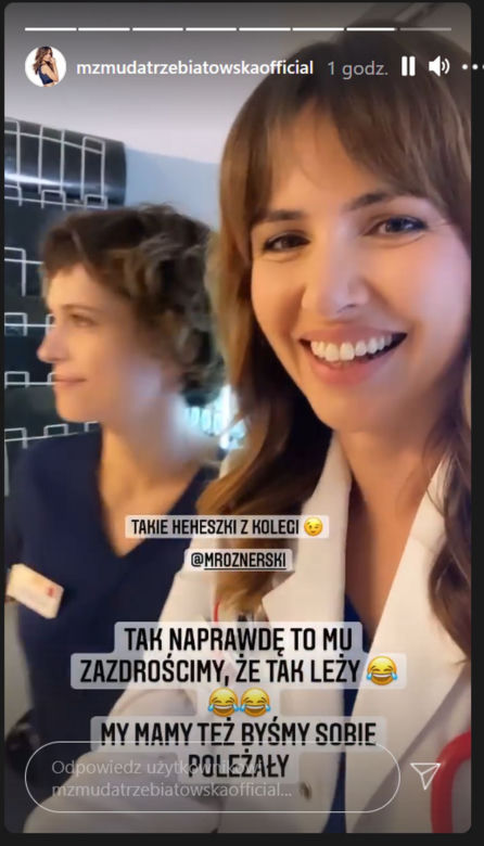 Na dobre i na złe na planie. Hania Sikorka (Marta Żmuda Trzebiatowska), Julka Burska (Aleksandra Hamkało)