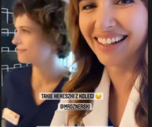 Na dobre i na złe na planie. Hania Sikorka (Marta Żmuda Trzebiatowska), Julka Burska (Aleksandra Hamkało)