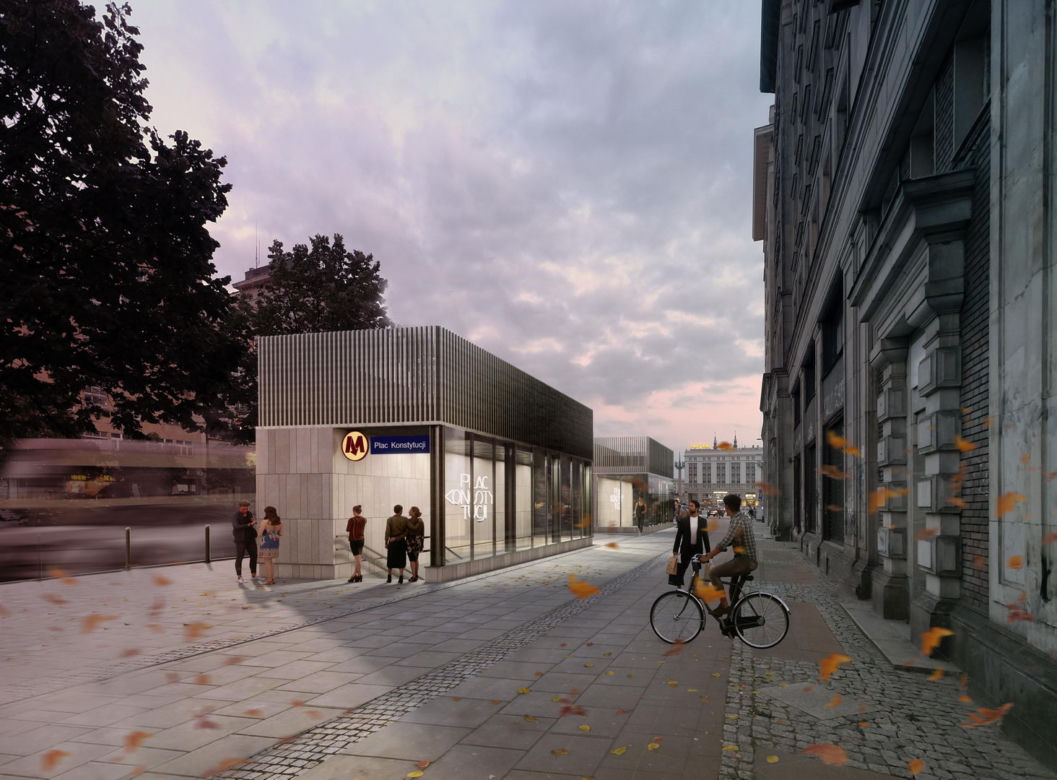 Linia M1 – metro Plac Konstytucji, wejście