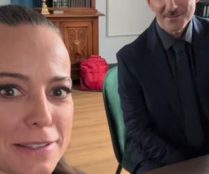 M jak miłość nowy sezon. Magda (Anna Mucha), Kamil (Marcin Bosak) na planie