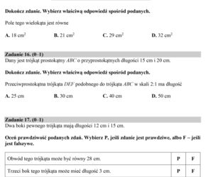Egzamin gimnazjalny 2018 - część matematyczna