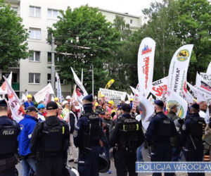 Pracownicy kopalni Turów protestowali we Wrocławiu