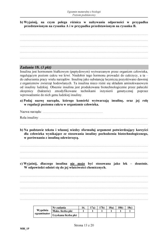 Matura 2018 z biologii. Poziom podstawowy - arkusze CKE